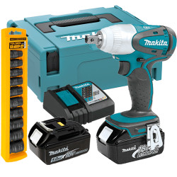 Llave Impacto MAKITA DTW190RTJ 18V 190Nm 1/2" 5.0Ah + Juego Vasos Impacto 18V