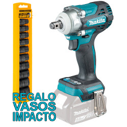 Llave Impacto MAKITA DTW301Z 18V BL 330Nm 1/2" Inserción Bola + Juego Vasos Impacto Llaves de Impacto