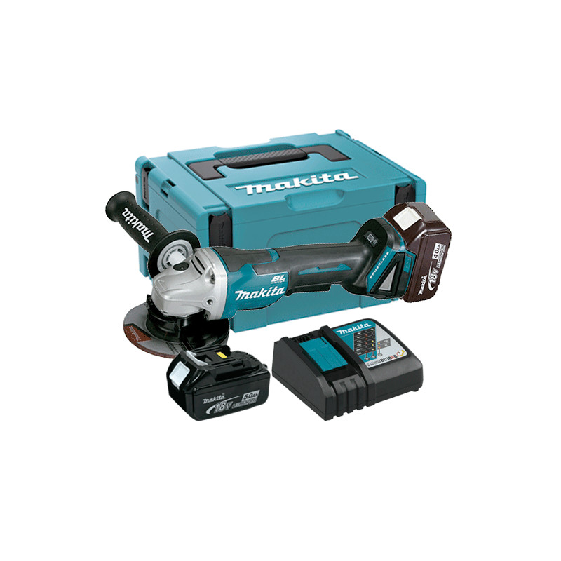 Amoladora MAKITA BL 18V 5.0Ah 115mm DGA458RTJ 115 mm