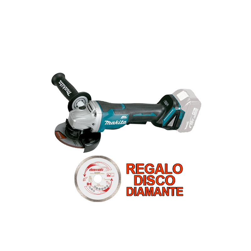 Amoladora MAKITA 18V 115mm BL Palanca DGA458Z + Disco Diamante D61189 Amoladoras Amoladora MAKITA 18V 115mm BL Palanca DGA458Z + Disco Diamante D61189 Amoladoras