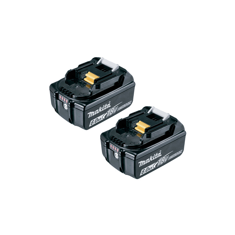 KIT 2 Bateria 18V MAKITA 6.0Ah BL1860B 197422-4 Baterías y cargadores