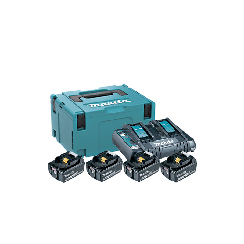 KIT Fuente Alimentación MAKITA 4 Bateria 18V MAKITA 6.0Ah BL1860B 197422-4 + CARGADOR DOS PUERTOS DC18RD Baterías y cargadores KIT Fuente Alimentación MAKITA 4 Bateria 18V MAKITA 6.0Ah BL1860B 197422-4 + CARGADOR DOS PUERTOS DC18RD Baterías y cargadores