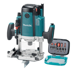 Fresadora Superficie MAKITA RP2303FCXJ 2.300W 6-8-12mm 70mm MALETIN MAKPAC + JUEGO FRESAS Fresadoras de Superficie