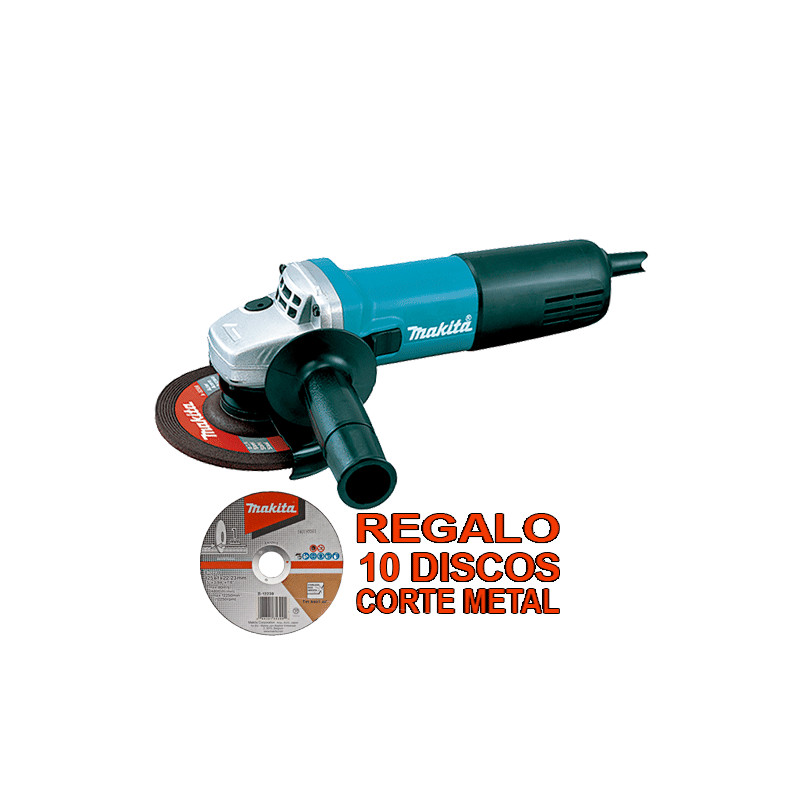 Amoladora MAKITA 9558HNR 125mm 840W SAR + 10 Disco Corte Metal 1mm MAKITA 125 mm Amoladora MAKITA 9558HNR 125mm 840W SAR + 10 Disco Corte Metal 1mm MAKITA 125 mm