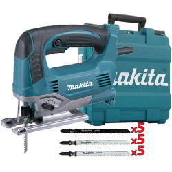 Sierra Calar MAKITA JV0600K 650W 135mm Pendular V.Variable + Set 15 Cuchillas Corte Madera Sierras de Calar