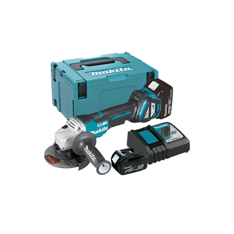 Amoladora 18V BATERIA MAKITA DGA517RTJ 125mm 5.0Ah BL Palanca V.Regulable Amoladoras