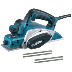 Cepillo Eléctrico MAKITA KP0800 82MM 620W + 2 Juegos Cuchillas Recambio 82 mm