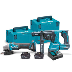 KIT MAKITA DLX2125TJ1 AMOLADORA DGA504Z + MARTILLO DHR243Z + 2 BATERÍAS 5.0AH + CARGADOR TOP OFERTAS TOP OFERTAS