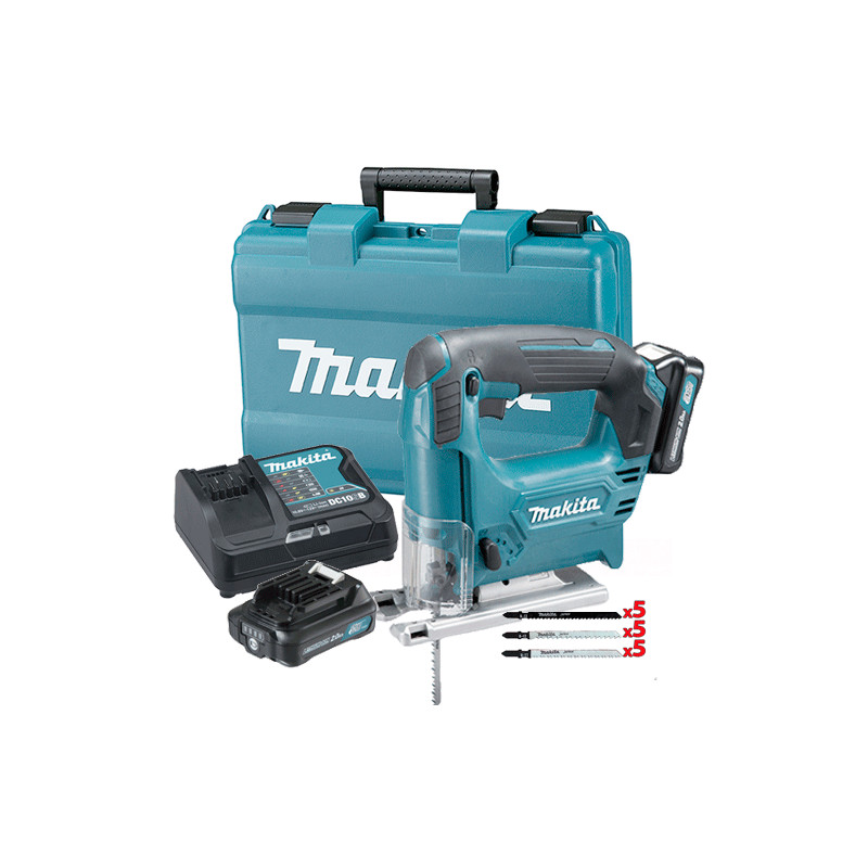 Sierra de Calar MAKITA JV101DSAE 12V 65mm 2.0Ah + Set 15 Hojas Madera 10.8V Sierra de Calar MAKITA JV101DSAE 12V 65mm 2.0Ah + Set 15 Hojas Madera 10.8V