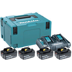Sierra de Cadena MAKITA DUC355Z BL 18Vx2 350mm + 4 Baterías 6.0Ah + Cargador Doble DC18RD Sierras de Batería