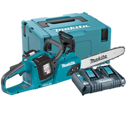 Sierra de Cadena MAKITA DUC355Z BL 18Vx2 350mm +2 Baterías 6.0Ah + Cargador Doble + MAKPAC TOP OFERTAS Sierras de Batería