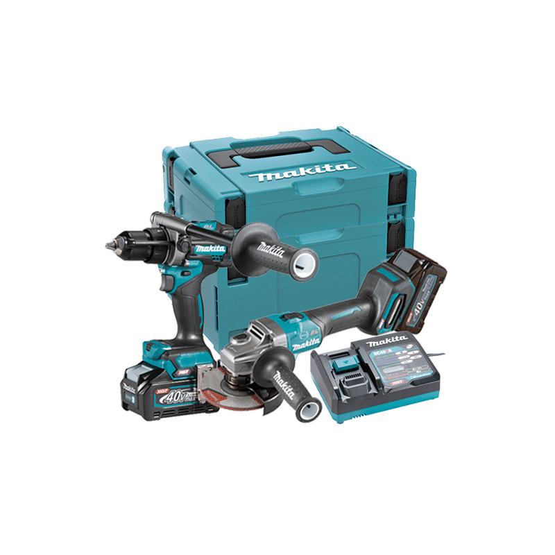 KIT MAKITA 40V HP001GZ + GA005GZ + 2 BATERIA 4.0AH BL4040B + CARGADOR DC40RA + MALETINES MAKPAC BLACK FRIDAY Novedad XGT 40V