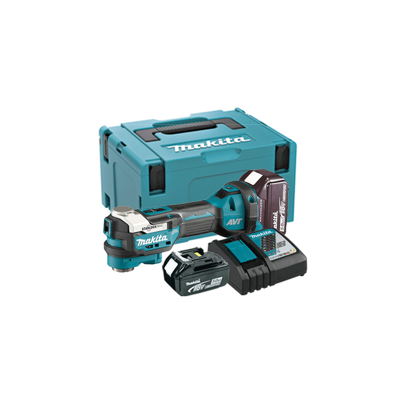 Multiherramienta MAKITA DTM52Z 18V BRUSHLESS + 2 BATERIA 5.0AH + CARGADOR DC18RC + MALETIN Multiherramienta Batería