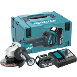 Amoladora MAKITA DGA461RTJ 18V 115mm + 2 BATERIA 5.0AH + CARGADOR RAPIDO + MALETIN Amoladoras