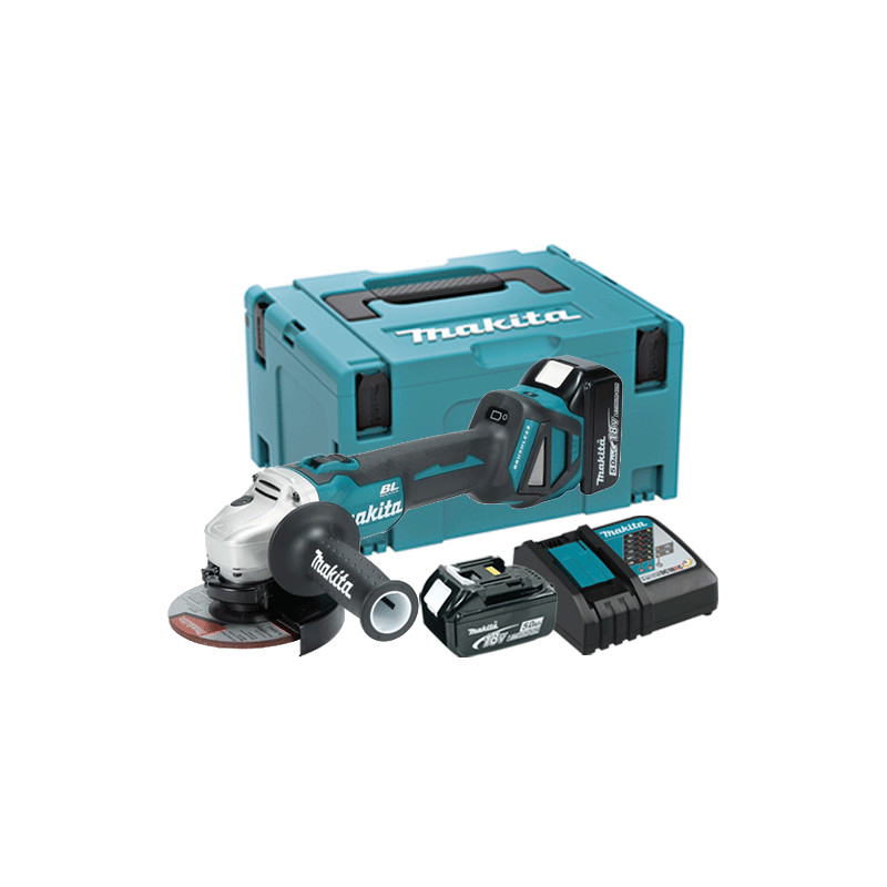 Amoladora MAKITA DGA461RTJ 18V 115mm + 2 BATERIA 5.0AH + CARGADOR RAPIDO + MALETIN Amoladoras Amoladora MAKITA DGA461RTJ 18V 115mm + 2 BATERIA 5.0AH + CARGADOR RAPIDO + MALETIN Amoladoras