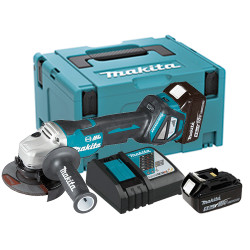Amoladora MAKITA DGA467RTJ 18V 115mm BRUSHLESS + 2 BATERIAS 5.0AH + CARGADOR RAPIDO + MALETIN Amoladoras