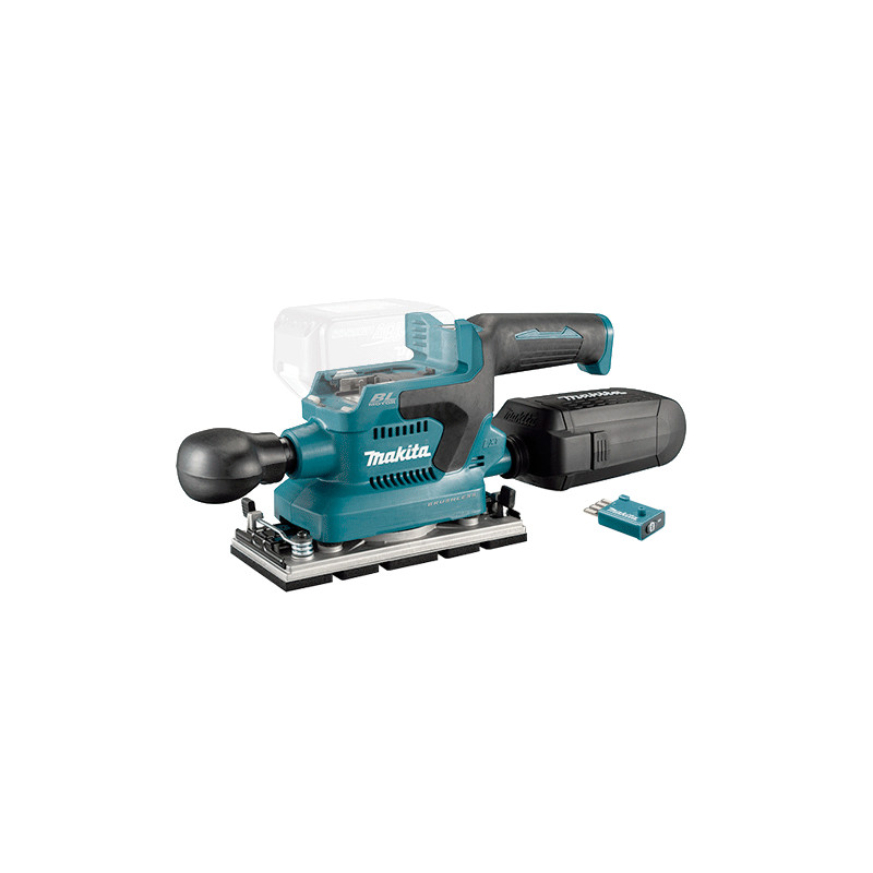 Lijadora Orbital MAKITA DBO381ZU AWS 18V BL 93x185mm + Conector AWS Lijadoras y Cepillos