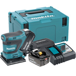 Lijadora Orbital MAKITA DBO480RTJ 18V 112x 122mm + 2 Batería 5.0Ah + Cargador + Maletín Lijadoras de Batería