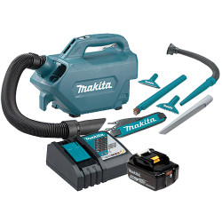 Aspirador Coche MAKITA DCL184RF 18V 500ml 3 Velocidades + Batería 3.0Ah BL1830B + Cargador Rápido DC18RC Con Accesorios Aspir...