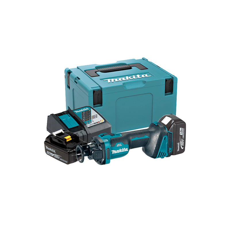 Fresadora Corte Pladur MAKITA DCO181RTJ 6,35mm BL 18V Bluetooth + 2 Batería 5.0Ah BL1850B + Cargador DC18RC + Maletin MakPac ...