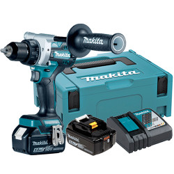 Taladro Atornillador MAKITA DDF486RTJ BL 18V 130 Nm + 2 Baterias BL1850B 5.0AH + Cargador Rápido DC18RC +Maletín MakPac 3 18V