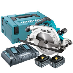 Sierra circular MAKITA DHS900PT2U 235mm BL 18Vx2 Bluetooth + 2 Baterias 5.0Ah BL1850B + Cargador Doble + Maletin MakPac Sierr...