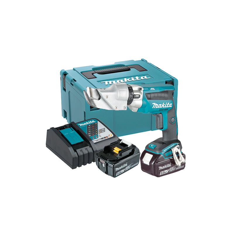 Cizalla Metal MAKITA DJS131RTJ 18V BL 1,3mm + 2 Baterias 5.0Ah+ Cargador + Maletin Roedoras y Cizallas