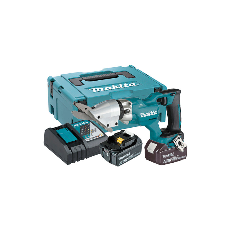 Cizalla Fibrocemento MAKITA DJS800RTJ BL 18V 13,0mm + 2 Baterías 5.0Ah BL1850B + Cargador Rápido + Maletin MakPac Cizallas Ba...