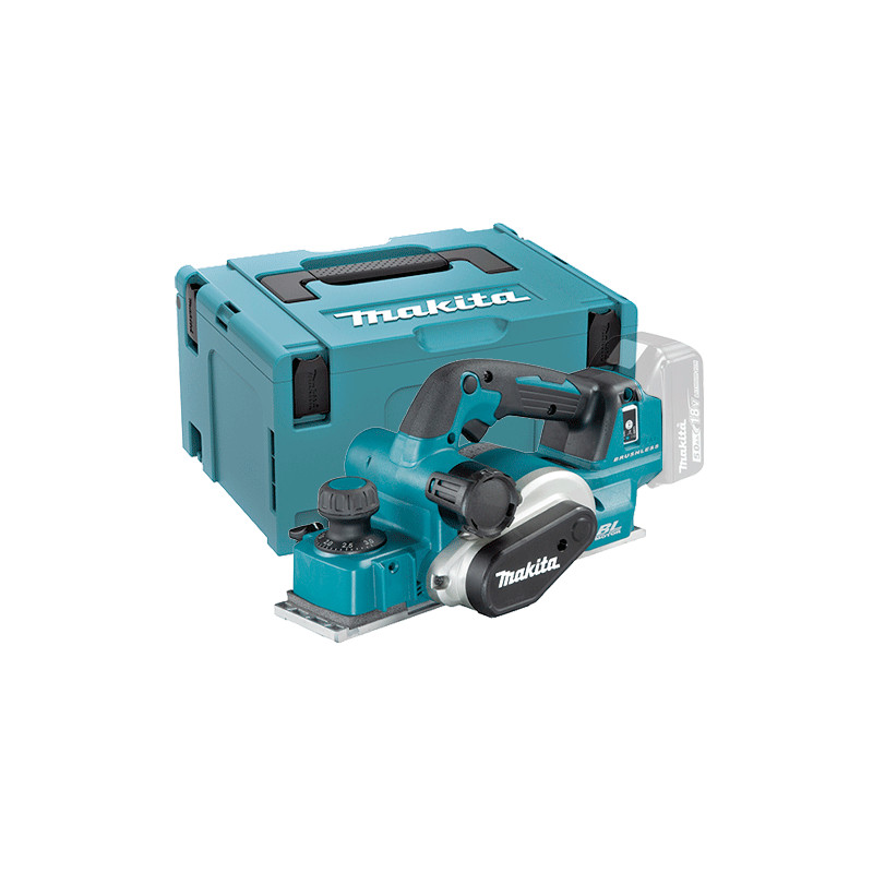 Cepillo Carpintero MAKITA DKP181ZJU 18V BL 82mm AFT ADT + Maletin MakPac Lijadoras y Cepillos