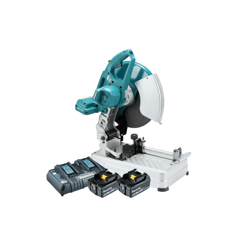Tronzadora Metal MAKITA DLW140PT2 2x18V 355mm BL + 2 Baterias BL1850B 5.0Ah + Cargador Doble DC18RD Cortadores de Metal