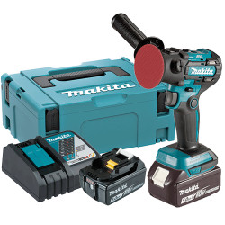 Lijadora Pulidora MAKITA DPV300RTJ BL 18V 75mm + 2 Baterias 5.0Ah + Cargador Rapido + Maletin PVC Pulidoras de Batería