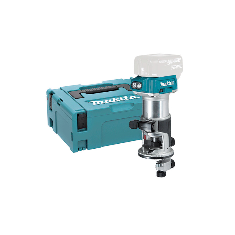 Fresadora Multifunción MAKITA DRT50ZJ BL 18V 6/8 mm + Maletin MakPac Fresadoras