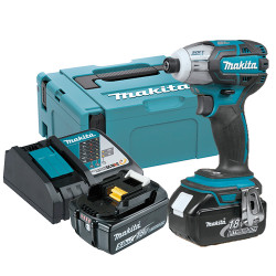 Atornillador Impulso MAKITA DTS141RTJ 18V BL 40Nm + 2 baterias 5.0Ah + Cargador + Maletin Atornilladores de Impulso