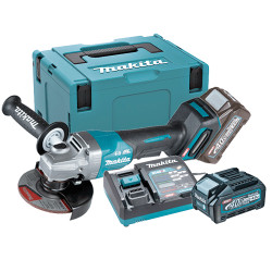 Amoladora MAKITA GA013GM201 125MM BL 40V XGT AFT Anti-Restart Palanca + 2 Baterias 4.0Ah + Cargador Rapido + Maletin MakPac 1...
