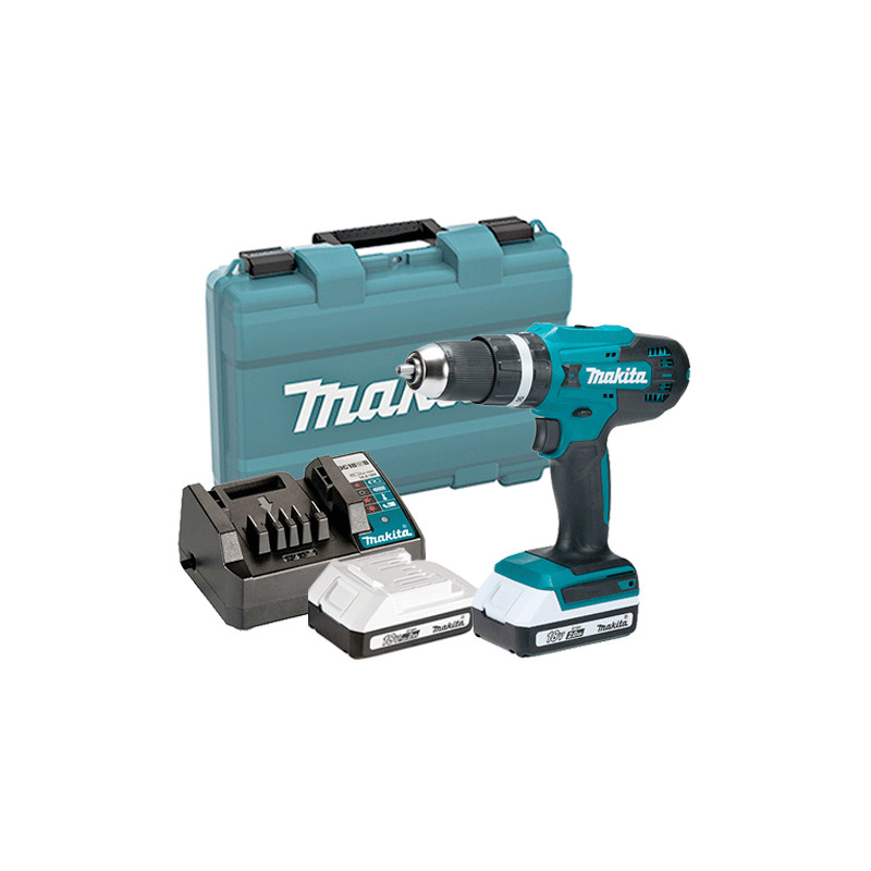 Taladro Combinado MAKITA HP488D006 18V 42Nm + 2 Baterias 2.0Ah + Cargado + Maletin PVC 18V