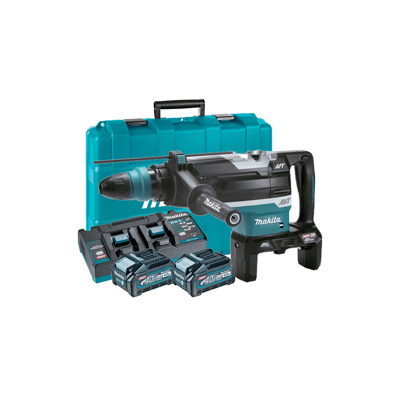 Martillo Combinado MAKITA HR006GM201 21,4J 52mm 2x40V BL AVT AFT Bluetooth + 2 Baterias 4.0Ah + Cargador Rapido + Maletin 40V