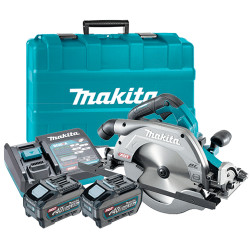 Sierra Circular MAKITA HS006GT201 235mm BL 40V + 2 Baterias 5.0Ah + Cargador Rapido + Maletin MakPac Sierras Circulares