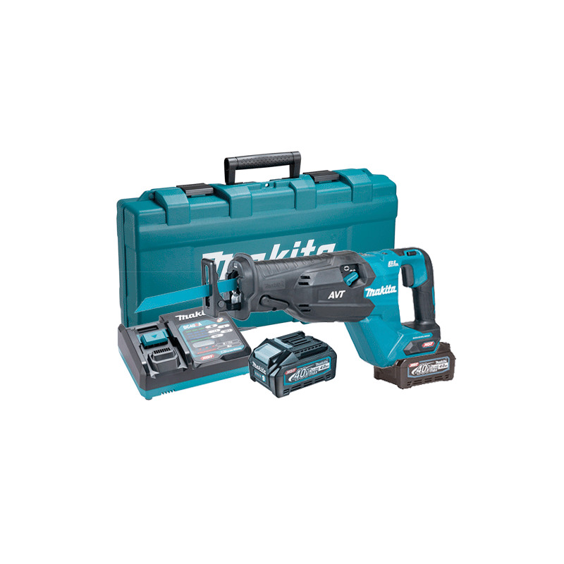 Sierra de Sable MAKITA JR002GM201 40V BL + 2 Baterias 4.0Ah + Cargador Rapido + Maletin PVC 40V