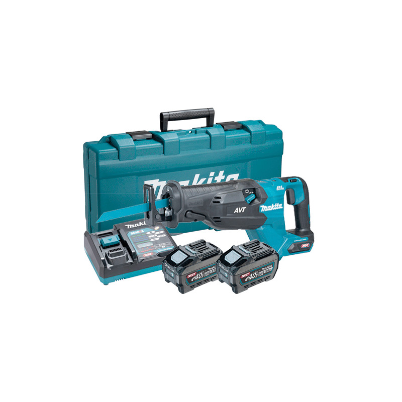 Sierra de Sable MAKITA JR002GT201 40V BL + 2 Baterias 5.0Ah + Cargador Rapido + Maletin PVC 40V