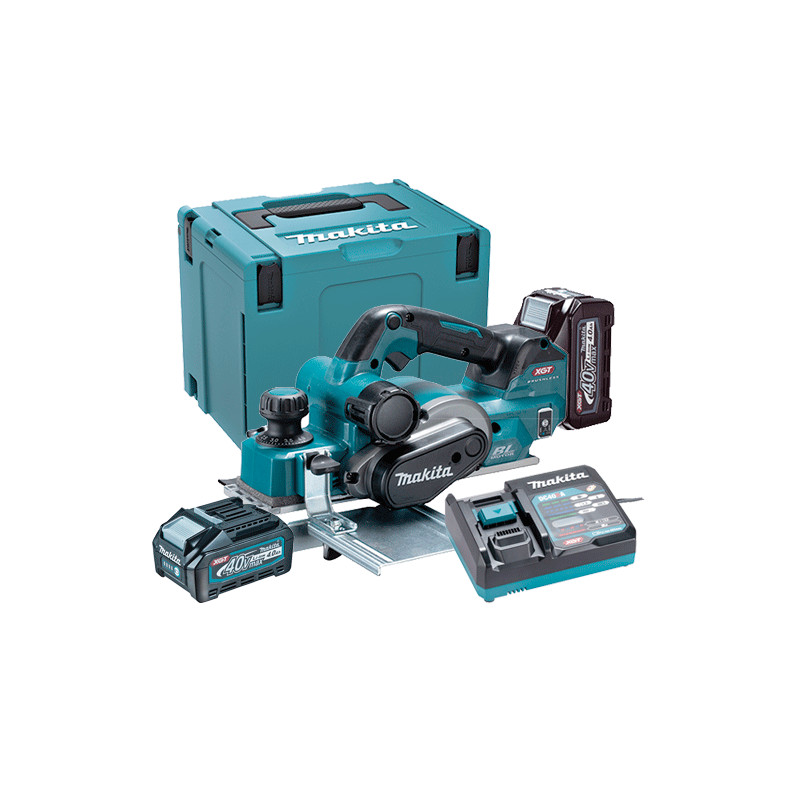 Cepillo Carpintero MAKITA KP001GM201 82mm 40V BL Bluetooth + 2 Baterias 4.0Ah + Cargador Rapido + Maletin MakPac Cepillos de ...