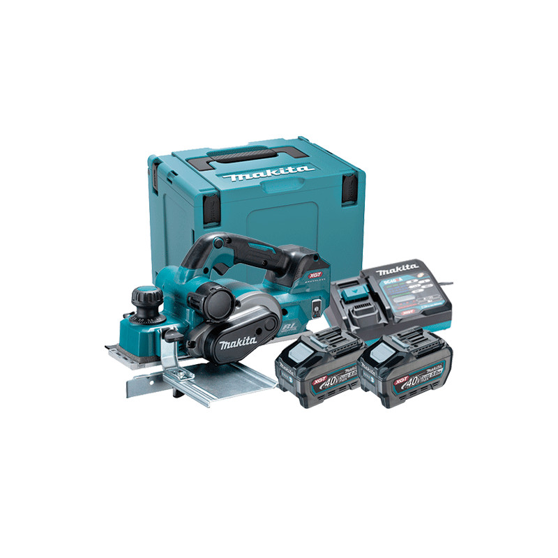Cepillo Carpintero MAKITA KP001GT201 82mm 40V BL Bluetooth + 2 Baterias 5.0Ah + Cargador Rapido + Maletin MakPac Cepillos de ...