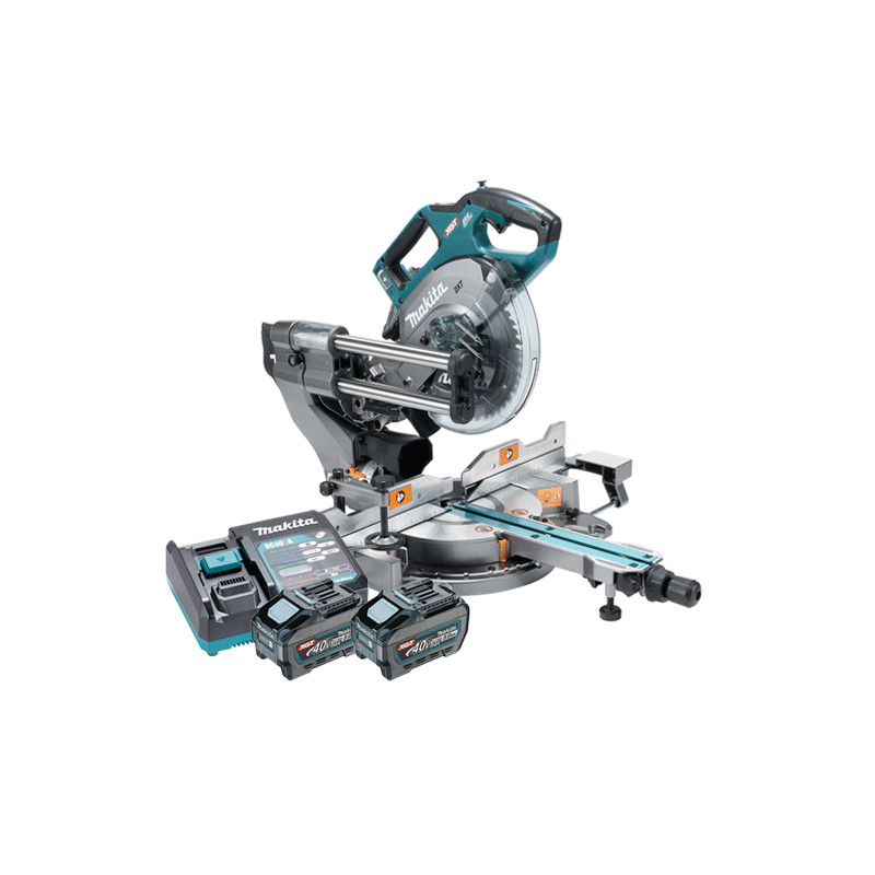 Ingletadora Telescopica MAKITA LS002GT201 216mm BL 40V Bluetooth + 2 baterias 5.0Ah + Cargador Rapido Ingletadoras