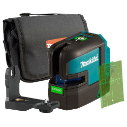 NIVEL LÁSER MAKITA SK106GDZ Líneas Cruzadas Verdes 4 Puntos 12V + Funda Tela + Visor Niveles