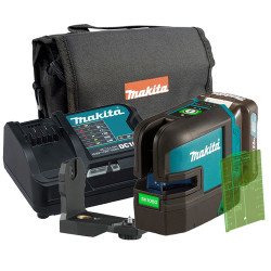 NIVEL LÁSER MAKITA SK106GDZ 12V Líneas Cruzadas Verdes 4 Puntos + Bateria 2.0Ah + Cargador Niveles