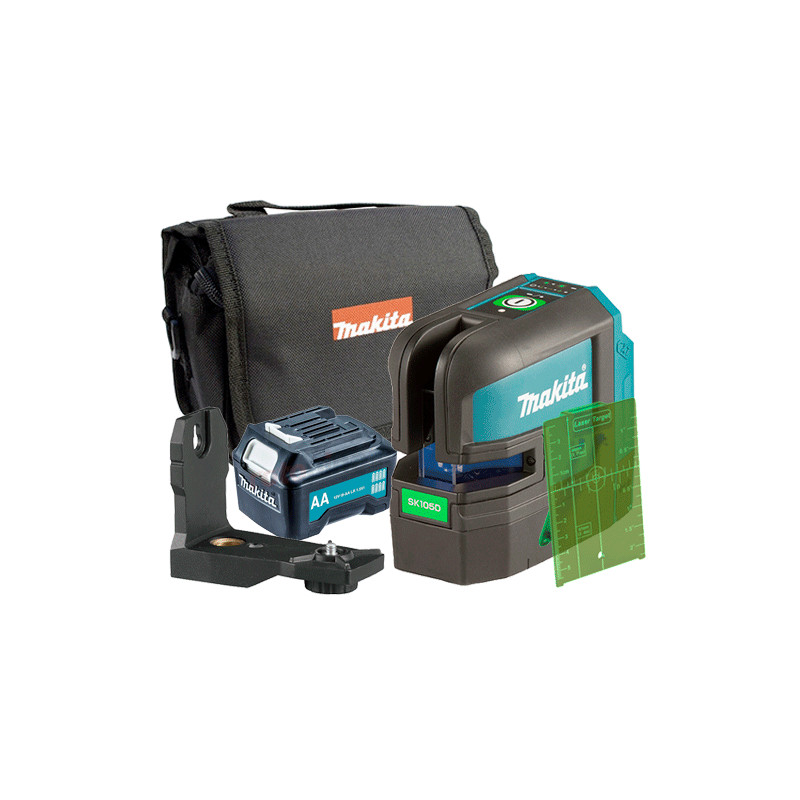 NIVEL LÁSER MAKITA SK105GDZ 12V Linea Verde + Adaptador Pilas Niveles NIVEL LÁSER MAKITA SK105GDZ 12V Linea Verde + Adaptador Pilas Niveles