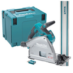 Sierra de Incision MAKITA SP001GZ03 40V 165MM Brushless Bluetooth + Maletin MakPac + GUIA CARRIL 1,4M Sierras de Incisión