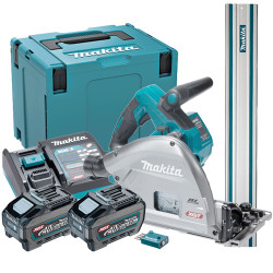 Sierra Incision MAKITA SP001GT201 40V 165MM Brushless Bluetooth + Maletin + 2 Baterias 5.0Ah + Cargador Rapido +GUIA CARRIL 1...