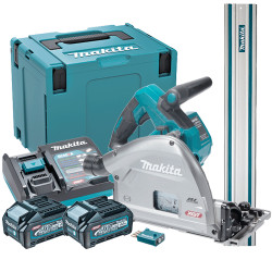 Sierra Incision MAKITA SP001GM201 40V 165MM Brushless Bluetooth + Maletin + 2 Baterias 4.0Ah + Cargador Rapido +GUIA CARRIL 1...