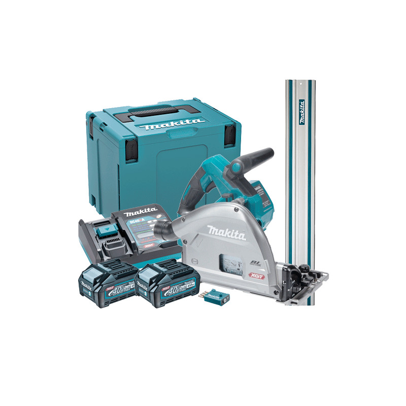 Sierra Incision MAKITA SP001GM201 40V 165MM Brushless Bluetooth + Maletin + 2 Baterias 4.0Ah + Cargador Rapido +GUIA CARRIL 1...