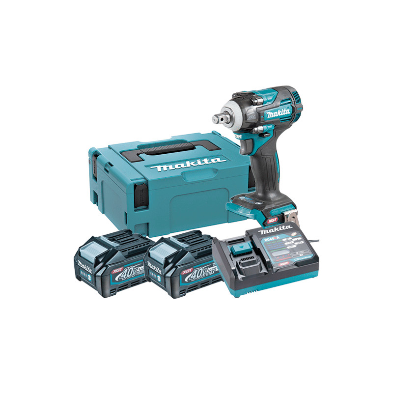 Llave Impacto MAKITA TW004GM201 350Nm 1/2" + 2 Baterias 4.0Ah + Cargador Rapido + Maletin MakPac 40V